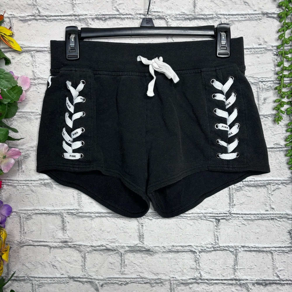 ,,💙2/$40💙PINK Victoria's Secret Black Lace Up Drawstring Shorts Size XS